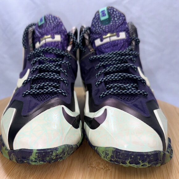 Nike LeBron James XI GS All Star Nola Gumbo Green Glow Sz 5.5Y 621712-701 - Picture 3 of 9